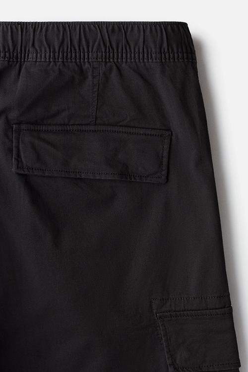Slim fit cargo trousers - black