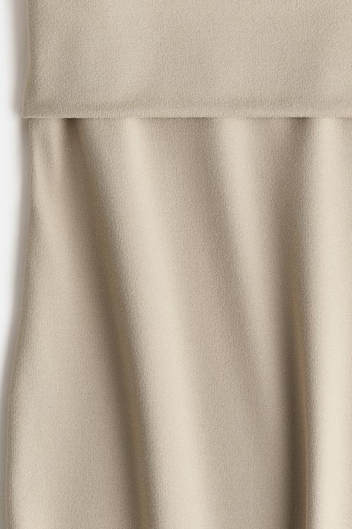 Foldover-waist maxi skirt - light beige