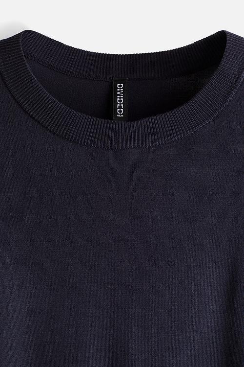 Fine-knit jumper - navy blue