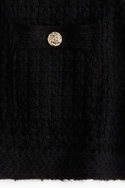 Pointelle-knit jumper - black