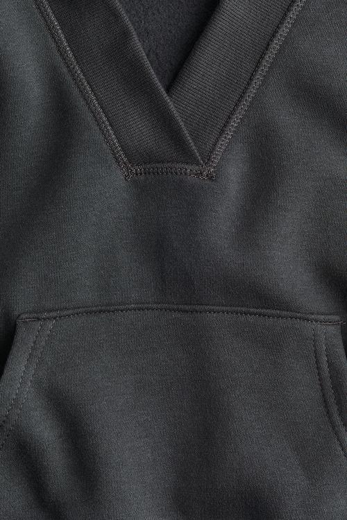 V-neck hoodie - dark grey