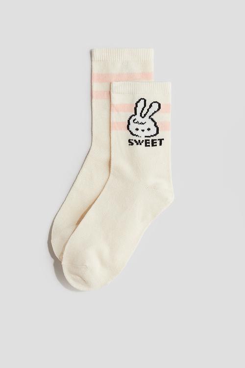 10 Pack socks - peach/bunny