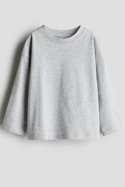 Long-sleeved T-shirt -  light grey 