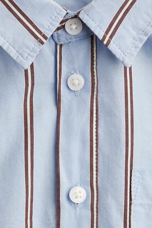 Cotton shirt - light blue/striped
