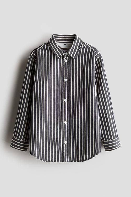 Cotton shirt - navy blue/striped 
