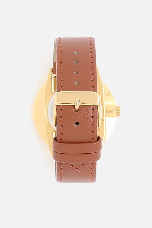 Nawroz - gold dial / brown vegan leather strap