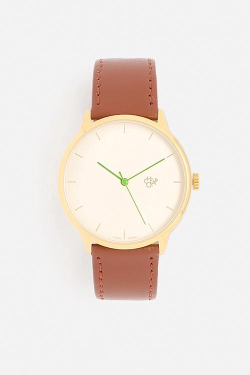 Nawroz - gold dial / brown vegan leather strap