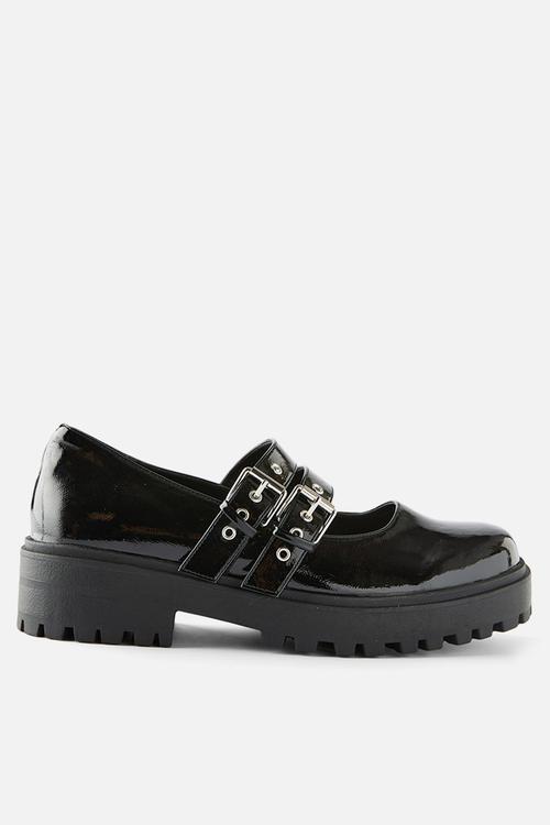 Lauren double buckle - black smooth