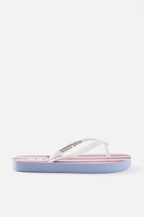 Printed Flip Flop - Dawn Blue/Varisty Red Block Stripe