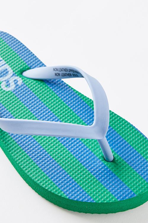 Printed Flip Flop - Harbour Blue/Island Green Block Stripe