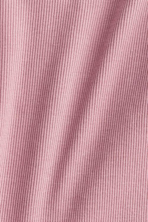 Ribbed sweetheart-neck t-shirt - dusty pink