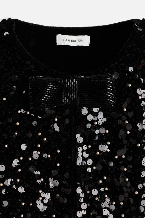 Sequined jacket - black