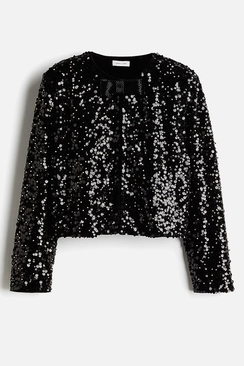 Sequined jacket - black