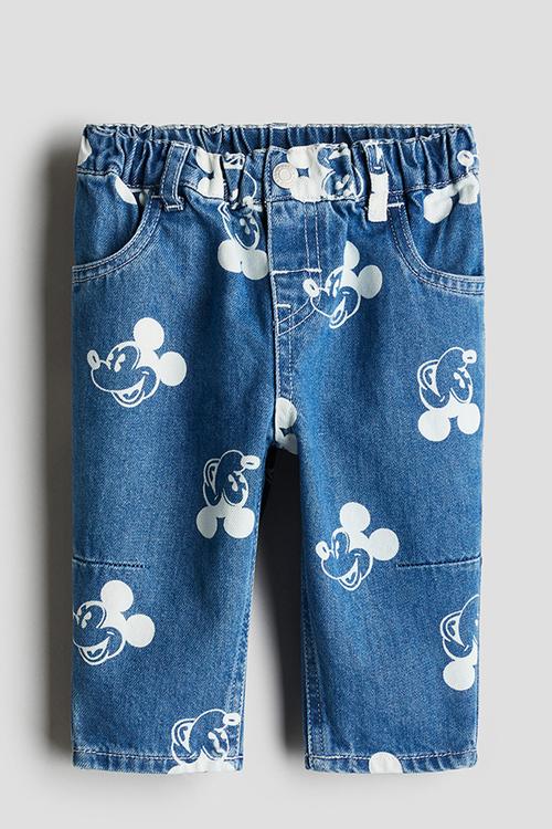 Printed jeans - denim blue mickey mouse