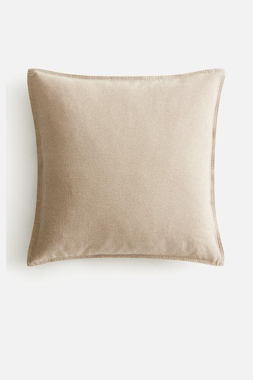 Linen-blend cushion cover - light beige 