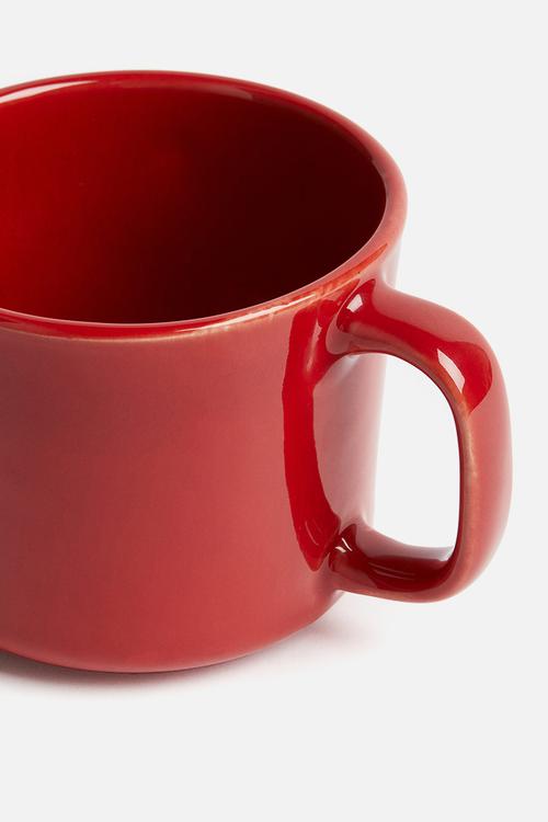 Reactive-glaze stoneware mug - red