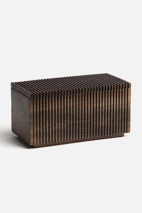 Wooden storage box - dark brown