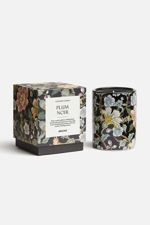 Scented candle in a ceramic holder - black plum noir