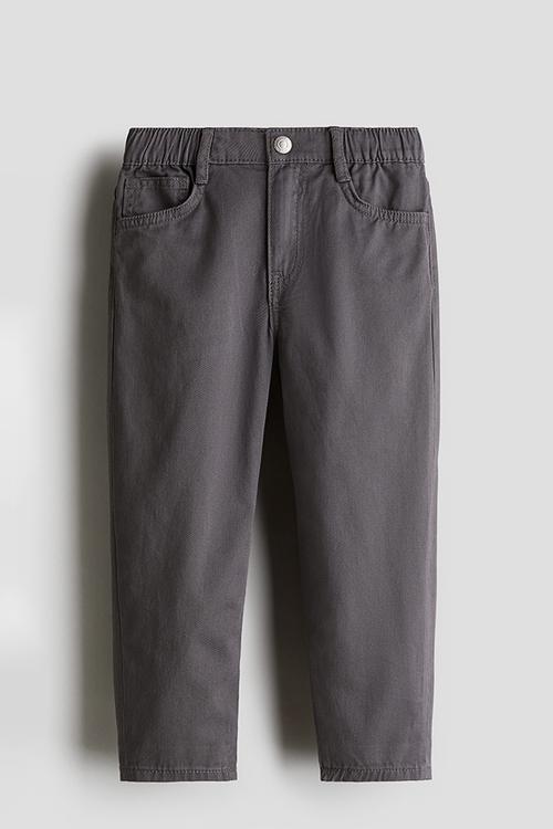 Loose fit twill trousers - dark grey
