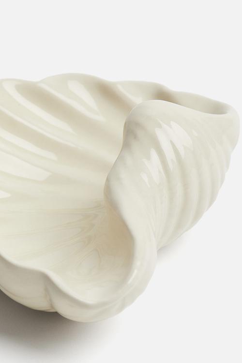 Stoneware serving bowl - white