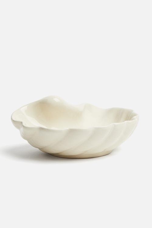 Stoneware serving bowl - white