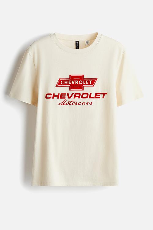 Printed t-shirt - light beige general motors