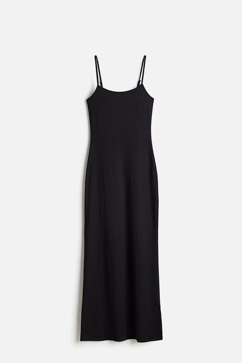 Strappy bodycon dress - black