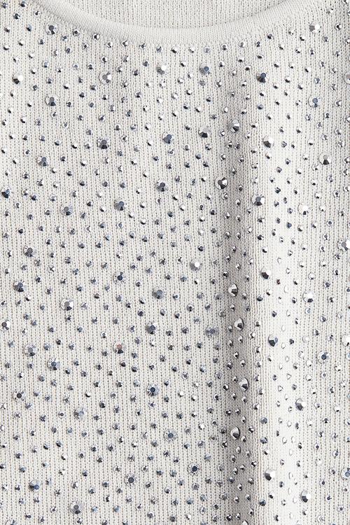 Rhinestone-embellished vest top - light beige