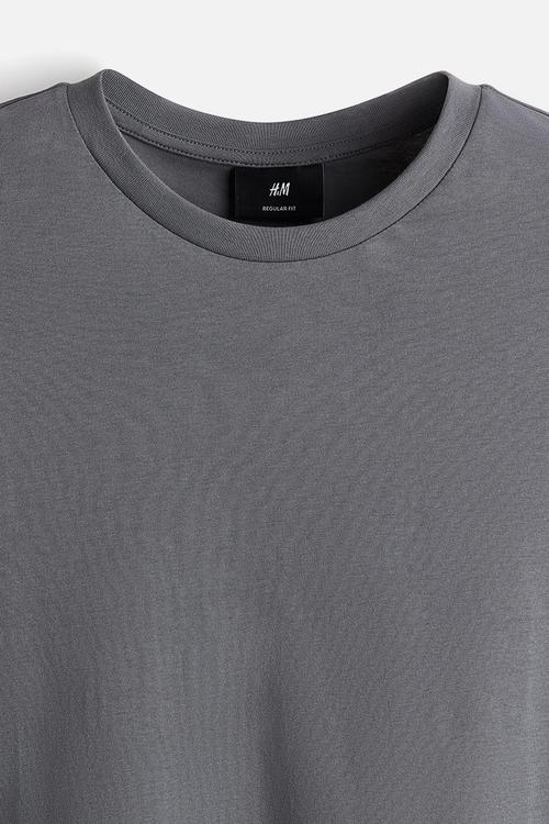 Regular fit round-neck t-shirt - dark grey