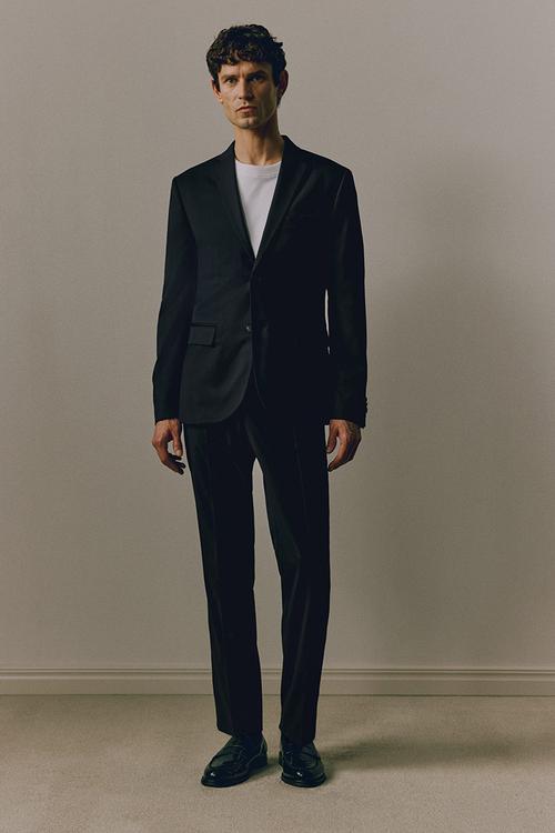 Slim fit jacket - navy blue
