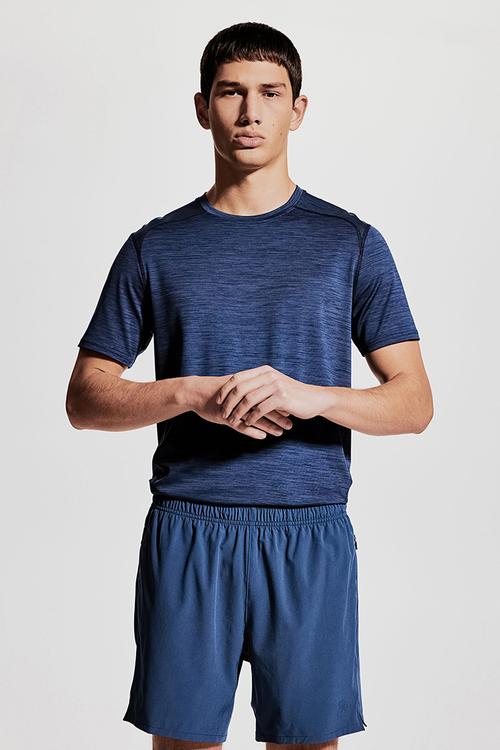 Mid-length running shorts with drymove™ - navy blue