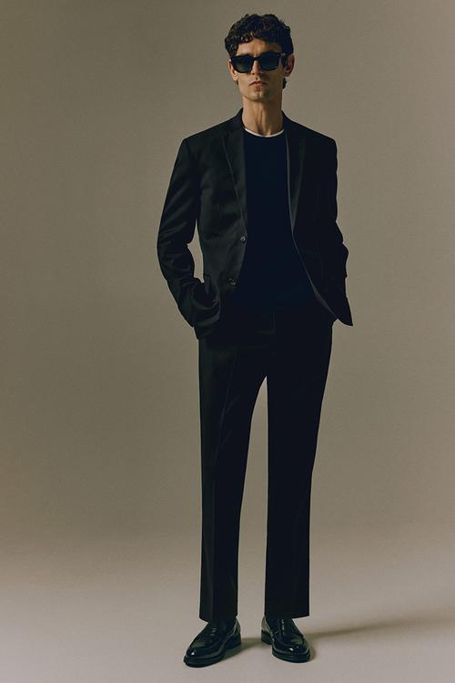 Slim fit suit trousers - black