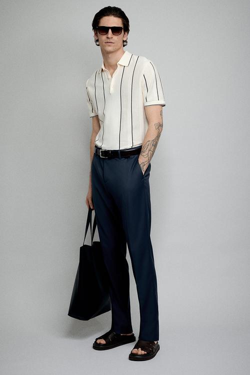 Slim fit suit trousers - navy blue