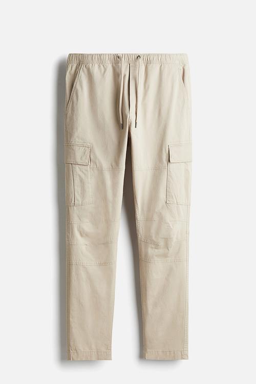 Slim fit cargo trousers - light beige
