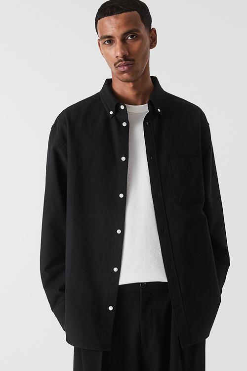 Regular fit oxford shirt - black