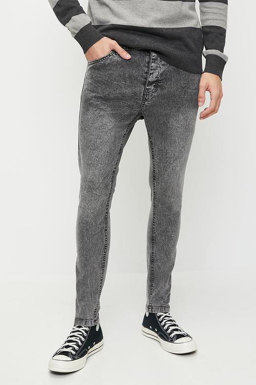 Denim Skinny Lux  Jeans - Grey Acid Wash