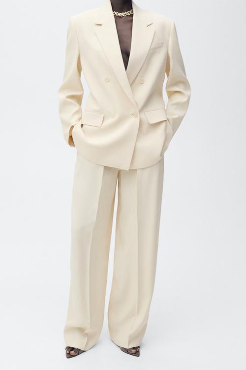 Trousers Suki - Light Pastel Yellow