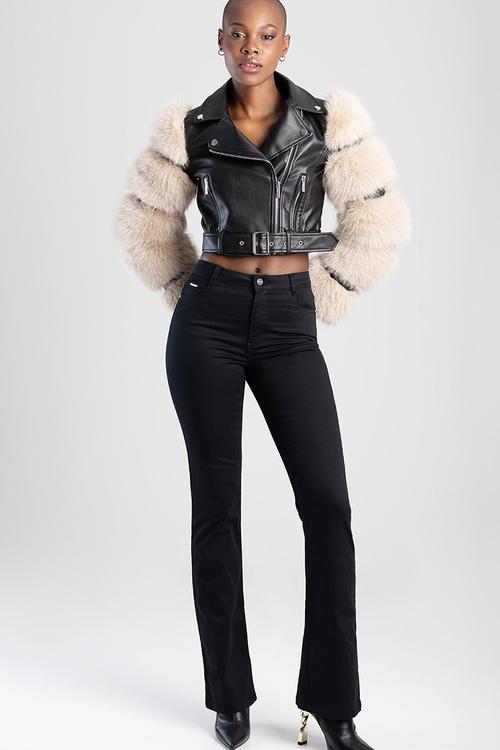 JULIA: Mid Waist Bootleg - Black