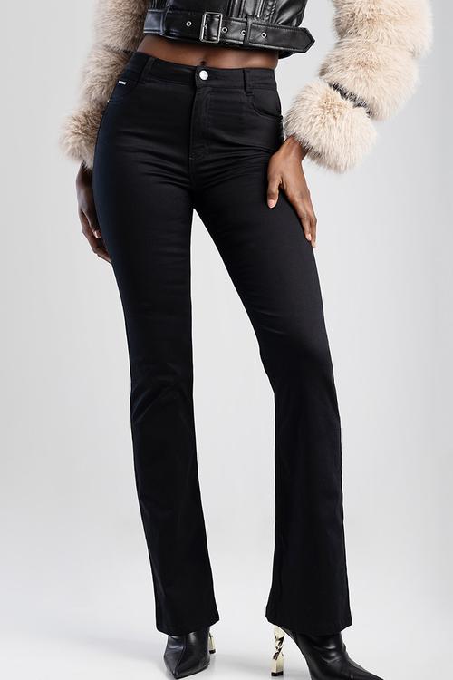JULIA: Mid Waist Bootleg - Black