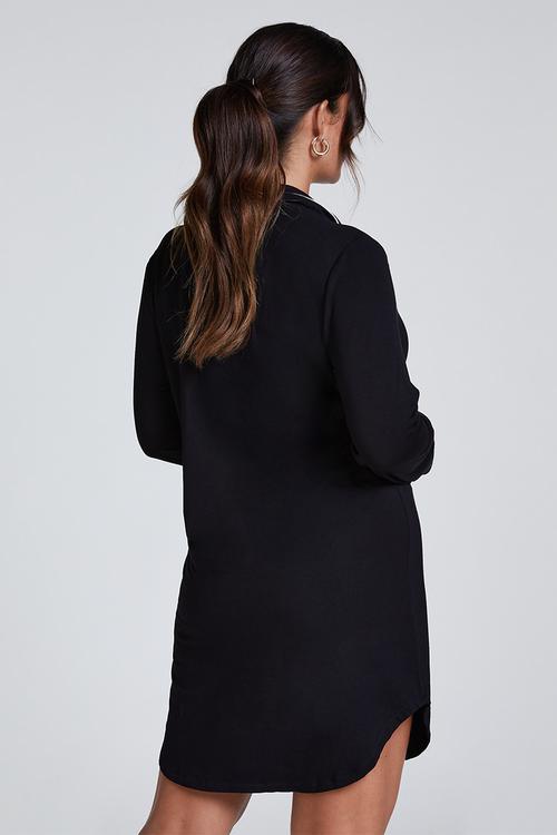Shirt dress long sleeve jersey essential - black