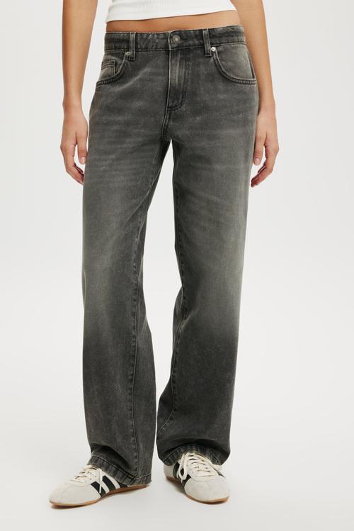 Low rise straight jean - domino black