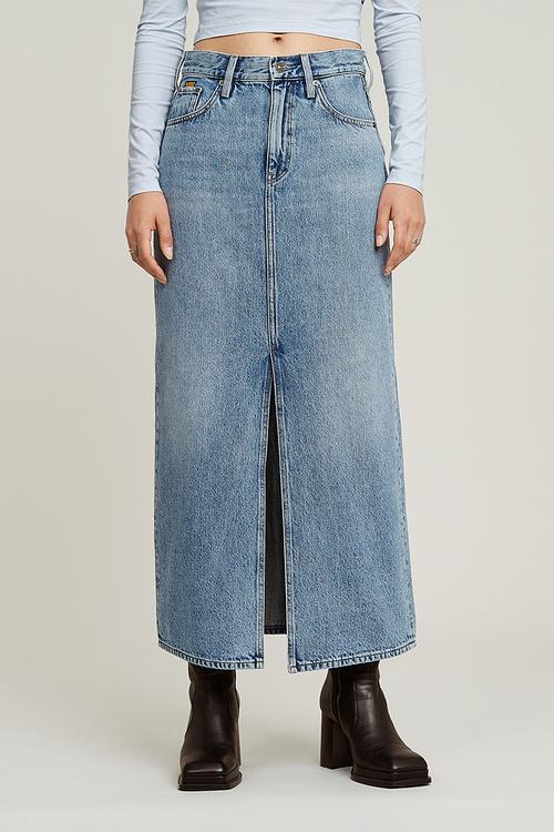 Viktoria long skirt wmn - faded blue torrent
