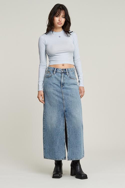 Viktoria long skirt wmn - faded blue torrent