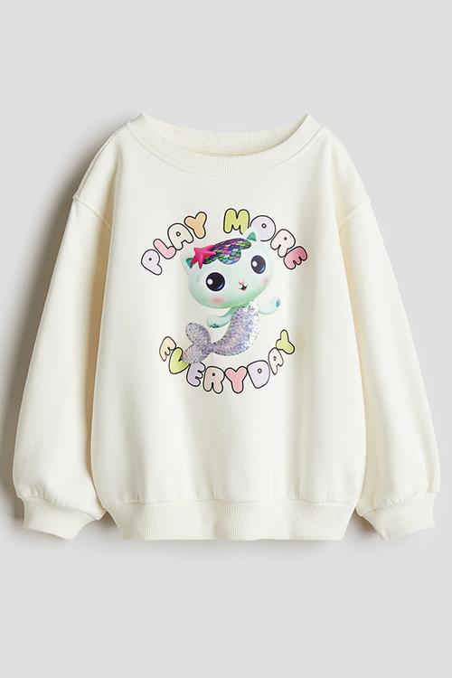 Motif-detail sweatshirt - cream gabby's dollhouse