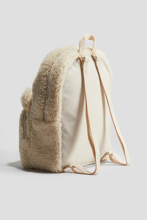 Appliquéd backpack - light beige 