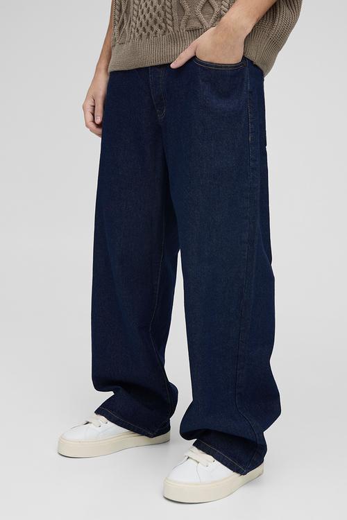 Baggy Rigid Washed Jeans - Indigo