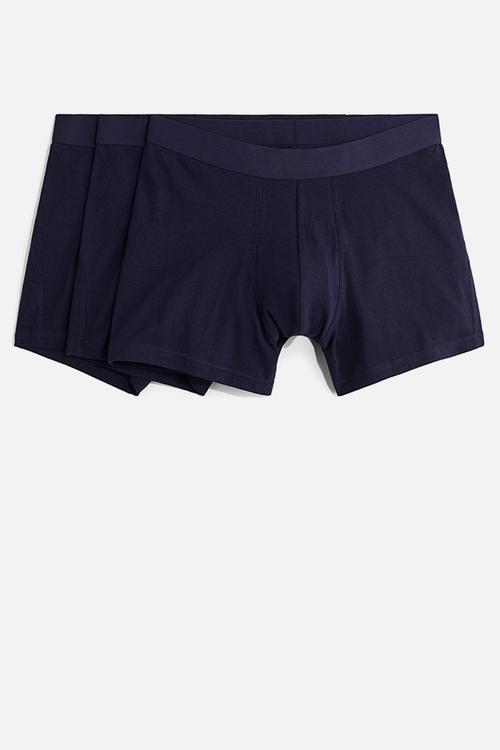 3-Pack mid trunks with lycra® - navy blue