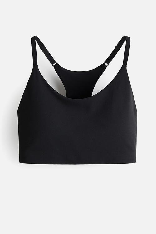 Light support sports bra with softmove™ lycra® - black