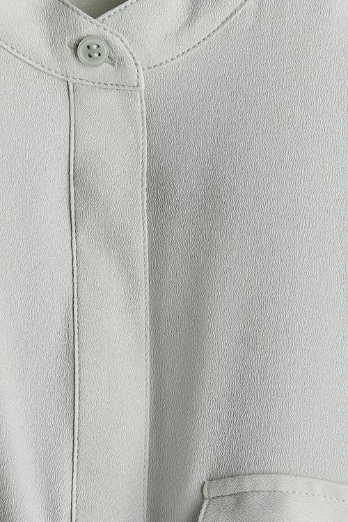 Band-collar blouse - light sage green