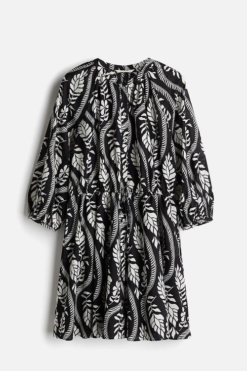 Cotton dress -  black/white patterned 